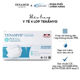 Thumbnail (10 Cái) Khẩu trang Tenamyd cho người lớn 4 lớp vải không dệt, giấy kháng khuẩn, thoáng mát, mềm mại 1