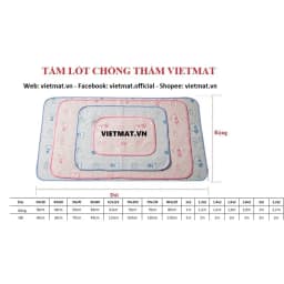 Thumbnail 2 chiếc size 50x70cm tấm lót chống thấm cho bé Vietmat mềm êm, thoáng mát, không nóng bí lưng 2