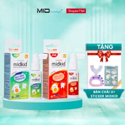 Thumbnail 2 hộp Xịt chống sâu răng Midkid vị Nho và Táo cho bé từ 1 tuổi - Tặng Bàn chải U hình thú ngẫu nhiên + Sticker 1