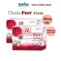 Thumbnail 2H sắt Chela-Ferr® Forte (28mg)–Thực phẩm bảo vệ sức khoẻ dùng cho bà bầu, sau sinh và người thiếu máu.11,4g- Olimp Labs 1