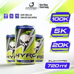 Thumbnail 3 lon nước tăng lực Hyro không bổ sung đường tăng 3