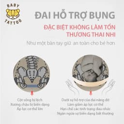 Thumbnail Đai Đeo Vai Đa Năng Cho Mẹ Bâu BABY TATTOO Chất Liệu Cotton Hỗ Trợ Cho Phụ Nữ Mang Thai, Có Thể Điều Chỉnh 4