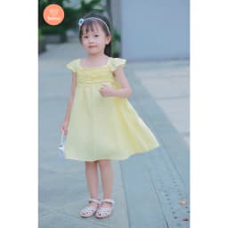 Thumbnail Đầm Bé Gái Tamiuy Thiết Kế Tay Phồng Cánh Tiên, Dún Ngực, Cotton Mềm (1-10T) 2