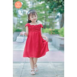 Thumbnail Đầm Bé Gái Tamiuy Thiết Kế Tay Phồng Cánh Tiên, Dún Ngực, Cotton Mềm (1-10T) 3