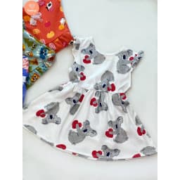 Thumbnail Đầm Bé Gái Tamiuy Thun Cotton, Đính Nơ Ngực, In Hoạ Tiết Hoạt Hình (1-10T) 2