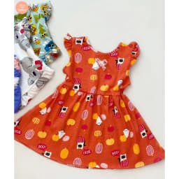 Thumbnail Đầm Bé Gái Tamiuy Thun Cotton, Đính Nơ Ngực, In Hoạ Tiết Hoạt Hình (1-10T) 3