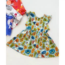 Thumbnail Đầm Bé Gái Tamiuy Thun Cotton, Đính Nơ Ngực, In Hoạ Tiết Hoạt Hình (1-10T) 4