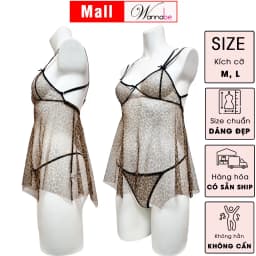 Thumbnail Đầm ngủ WANNABE váy ngủ lưới trong suốt sexy tặng kèm quần đồng bộ khoe thân hình gợi cảm DNC15 3
