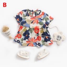 Thumbnail Đầm SANLUTOZ bằng cotton họa tiết dứa cho bé gái 3