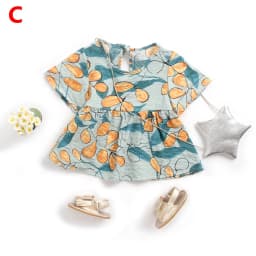 Thumbnail Đầm SANLUTOZ bằng cotton họa tiết dứa cho bé gái 4