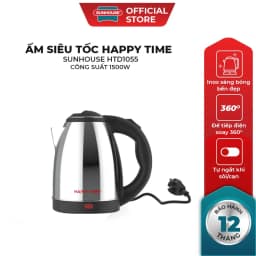 Thumbnail Ấm siêu tốc 1.5L SUNHOUSE Happy Time HTD1055 - Tự ngắt khi nước sôi, cạn nước - Tay cầm chống nóng, thân inox không gỉ 1