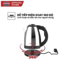 Thumbnail Ấm siêu tốc 1.5L SUNHOUSE Happy Time HTD1055 - Tự ngắt khi nước sôi, cạn nước - Tay cầm chống nóng, thân inox không gỉ 2