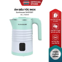 Thumbnail Ấm siêu tốc inox 2 lớp 1.8L SUNHOUSE SHD1357 - 1500W - Bộ điều khiển Strix cao cấp – Thân ấm 2 lớp chống bỏng 1