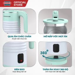 Thumbnail Ấm siêu tốc inox 2 lớp 1.8L SUNHOUSE SHD1357 - 1500W - Bộ điều khiển Strix cao cấp – Thân ấm 2 lớp chống bỏng 3