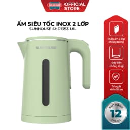 Thumbnail Ấm siêu tốc Inox 304 1.8L SUNHOUSE SHD1351/SHD1353 - Thân ấm 2 lớp - Vỏ nhựa PP chống bỏng - Tự động tắt khi nước sôi 1