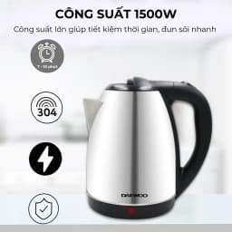 Thumbnail Ấm siêu tốc inox 304 cao cấp đảm bảo an toàn 1.8L Daewoo DWK-S1805 đế xoay 360 độ  - Hàng chính hãng BH 2 năm 2