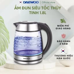 Thumbnail Ấm siêu tốc thủy tinh cao cấp 1.7L Daewoo DWK-GL1803 thiết kế vỏ sò đèn LED độc đáo  - Hàng chính hãng BH 2 năm 1