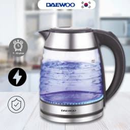 Thumbnail Ấm siêu tốc thủy tinh cao cấp 1.7L Daewoo DWK-GL1803 thiết kế vỏ sò đèn LED độc đáo  - Hàng chính hãng BH 2 năm 2