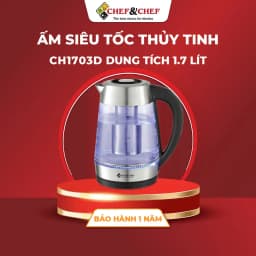 Thumbnail Ấm Siêu Tốc Thủy Tinh CHEF&CHEF CH1703D – Điều Khiển Nhiệt Độ,Đổi Màu Khi Đun, Sang Trọng & Tiện Lợi 1
