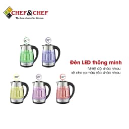 Thumbnail Ấm Siêu Tốc Thủy Tinh CHEF&CHEF CH1703D – Điều Khiển Nhiệt Độ,Đổi Màu Khi Đun, Sang Trọng & Tiện Lợi 3