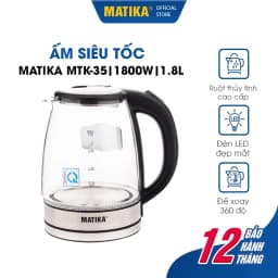 Thumbnail Ấm Siêu Tốc Thủy Tinh MATIKA 1.8L Có Đèn Led MTK-35 1