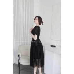 Thumbnail Đầm thiết kế WonderHouse cổ vuông phối lưới dáng dài dự tiệc, dạo phố nữ tính - Tiara Dress 2