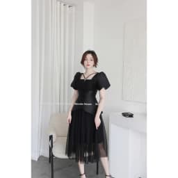 Thumbnail Đầm thiết kế WonderHouse cổ vuông phối lưới dáng dài dự tiệc, dạo phố nữ tính - Tiara Dress 4