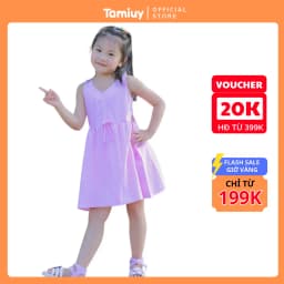 Thumbnail Đầm Thun Sọc Đối Xứng  Tamiuy Chất Cotton 4 Chiều Cho Bé Gái (1-10 T) 1