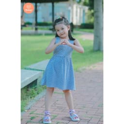 Thumbnail Đầm Thun Sọc Đối Xứng  Tamiuy Chất Cotton 4 Chiều Cho Bé Gái (1-10 T) 2