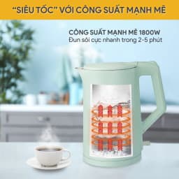 Thumbnail Ấm Đun Nước 2 Lớp BlueStone KTB-3456 - 1,7L - 1800W 2