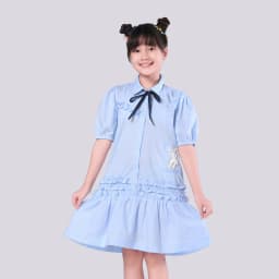 Thumbnail Đầm váy sơ mi cho bé gái YF từ 18-55 KG, chất vải 100% cotton YDX054-4 3