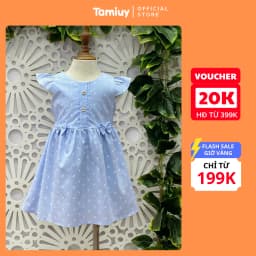 Thumbnail Đầm Xoè Bé Gái  Tamiuy Thêu Trụ Tay Cánh Tiên Size 10-40 kg 1