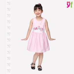 Thumbnail Đầm Xòe Cho Bé Thêu Chữ Smile Everyday, 2 màu đỏ & hồng hiệu YF - YDX004-0 2