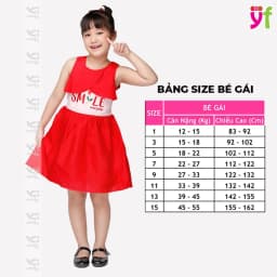 Thumbnail Đầm Xòe Cho Bé Thêu Chữ Smile Everyday, 2 màu đỏ & hồng hiệu YF - YDX004-0 3