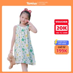 Thumbnail Đầm Xoè  Cổ Yếm Hoa Nhí Tamiuy Cho Bé Gái 1-10 Tuổi 1