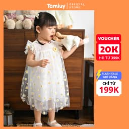 Thumbnail Đầm Xòe Công Chúa Tamiuy  Vải Lưới Hoa Cúc Cho Bé Gái Từ 10-38 kg 2
