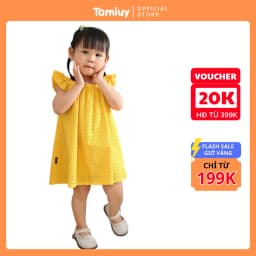 Thumbnail Đầm Yếm Cổ Thun Tamiuy  Họa Tiết Hoa Hướng Cho Bé  Gái Từ 1-10 Tuổi 3