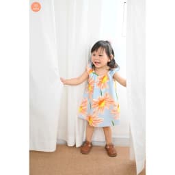 Thumbnail Đầm Yếm Cổ Thun Tamiuy  Họa Tiết Hoa Hướng Cho Bé  Gái Từ 1-10 Tuổi 4