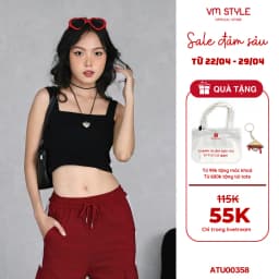 Thumbnail Áo 2 dây croptop nữ VMSTYLE bảng lớn trơn dáng ôm nhiều màu basic đi chơi, đi biển - ATU00358 1