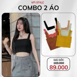 Thumbnail Áo 2 dây croptop nữ VMSTYLE bảng lớn trơn dáng ôm nhiều màu basic đi chơi, đi biển - ATU00358 2