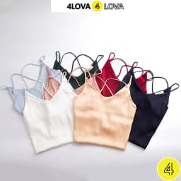 Thumbnail Áo 2 dây nữ trơn vải lụa satin 4LOVA thiết kế đan lưng sexy, sang chảnh 2