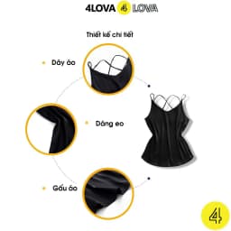 Thumbnail Áo 2 dây nữ trơn vải lụa satin 4LOVA thiết kế đan lưng sexy, sang chảnh 4