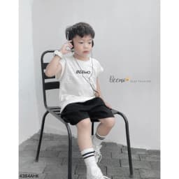 Thumbnail Áo 3 lỗ Beemo chữ nổi trước ngực vải cotton thoáng mát mặc mùa hè, đi học, đi chơi cho bé trai từ 9-24kg 4364AHK 2