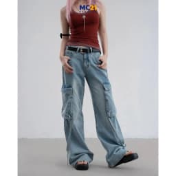 Thumbnail Áo 3 lỗ croptop MC21.STUDIOS form ôm Ulzzang Streetwear Hàn Quốc tee nữ phông cổ tròn pull A4122 2
