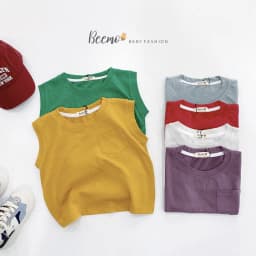 Thumbnail Áo ba lỗ 6 màu cho bé Beemo,Chất liệu cotton co giãn 4 chiều mềm mịn, thấm mồ hôi,Thiết kế basic phối túi ngực B270 1