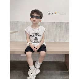 Thumbnail Áo ba lỗ Beemo in chữ ACADEMY vải cotton mềm mịn đi học đi chơi cho bé trai từ 9-24kg 4109AHB 1