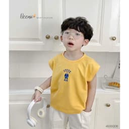 Thumbnail Áo ba lỗ cho bé Trai Gái Beemo Chất liệu cotton mềm min, họa tiết gấu Steve, 4 màu cực xinh B078 2