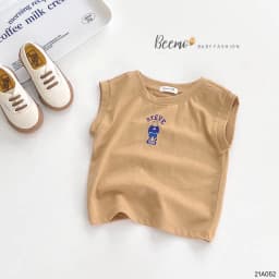 Thumbnail Áo ba lỗ cho bé Trai Gái Beemo Chất liệu cotton mềm min, họa tiết gấu Steve, 4 màu cực xinh B078 4