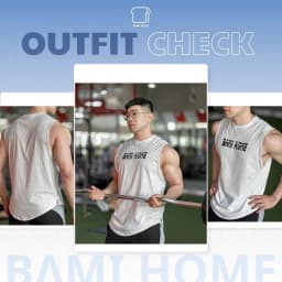Thumbnail Áo ba lỗ nam  COTTON BAMIHOME Áo thun nam 3 lỗ Tanktop thể thao chất vải co dãn tập gym ATT04 3