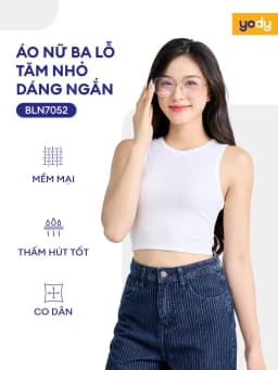 Thumbnail Áo ba lỗ nữ YODY dáng croptop, cá tính, năng động, thun ôm co giãn, thoải mái BLN7052 1